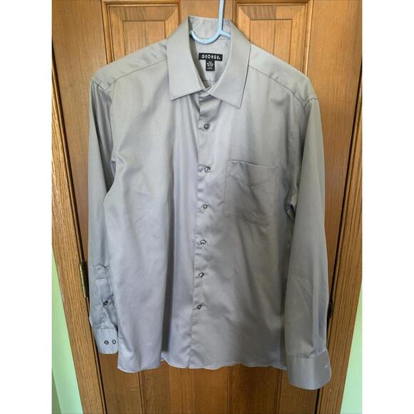 George Gray Men’s‎ Button Down Long Sleeves Dress Shirt S 14-14 1/2 32/33 - Picture 1 of 7